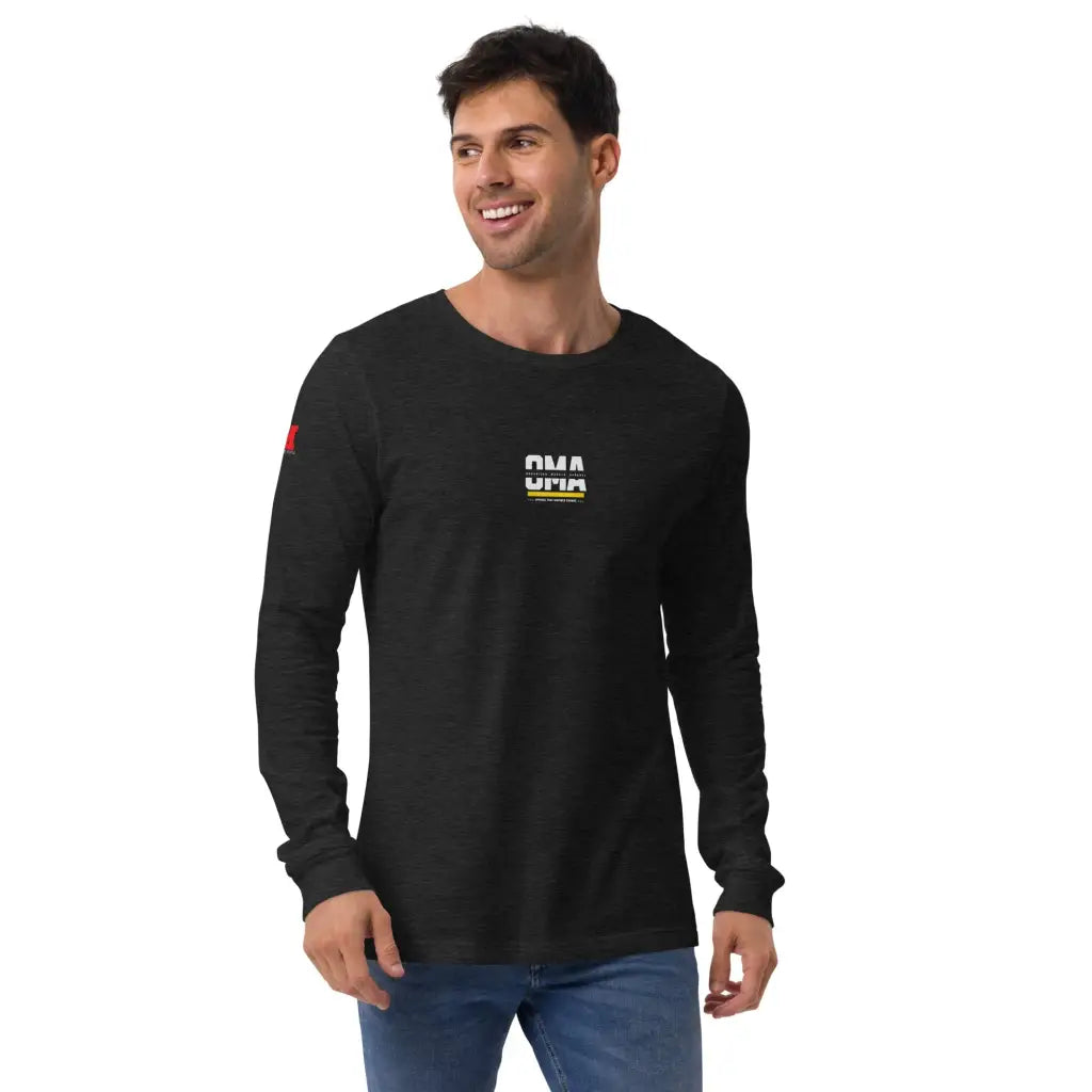 Organized Muscle Apparel Unisex Long Sleeve Tee - Black Heather / XS