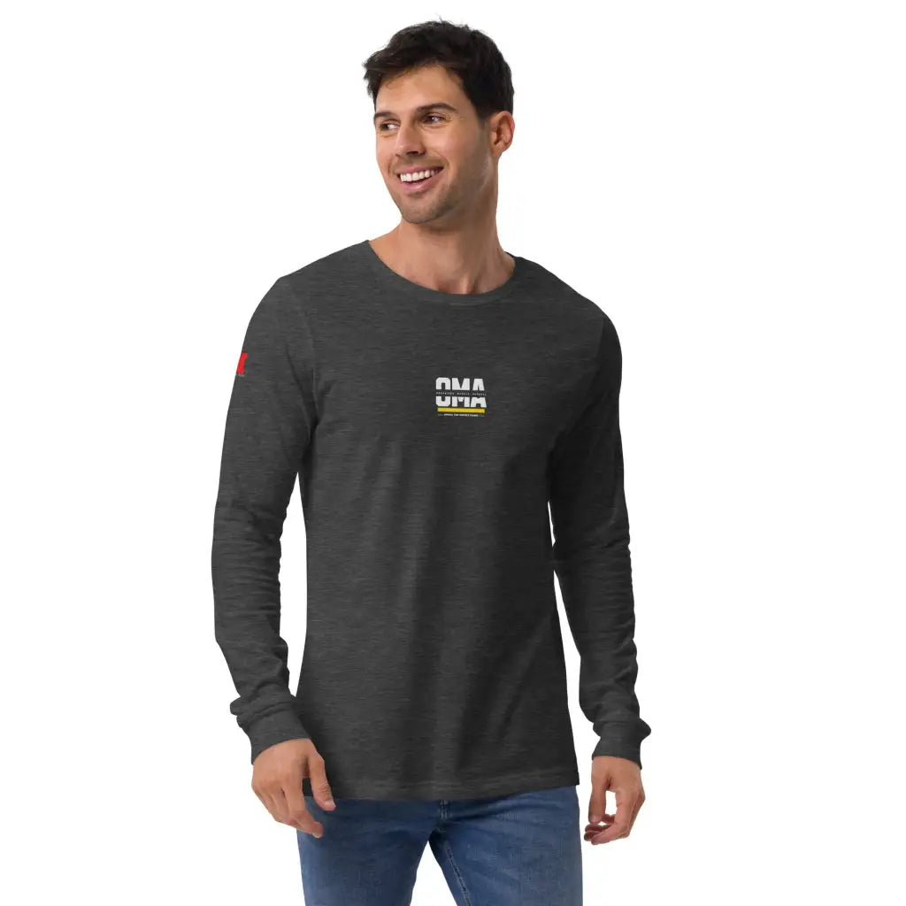 Organized Muscle Apparel Unisex Long Sleeve Tee - Dark Grey Heather / XS