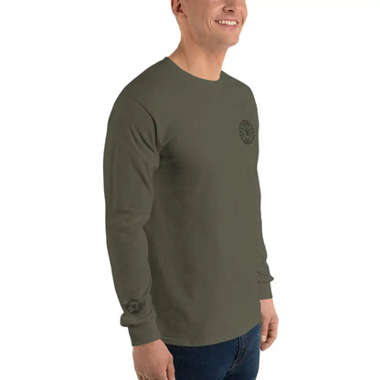 Organized Muscle Embroidered Men’s Long Sleeve Shirt