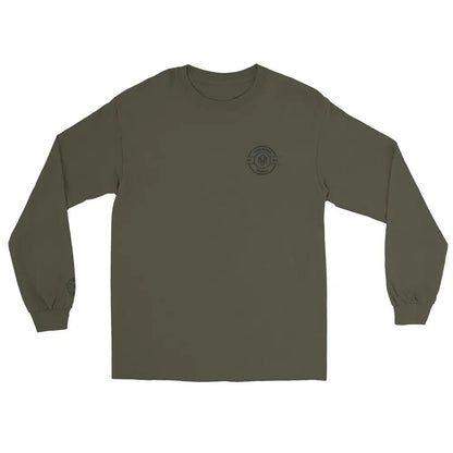 Organized Muscle Embroidered Men’s Long Sleeve Shirt - Military Green / S