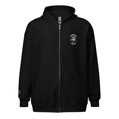 Organized Muscle Embroidered Unisex heavy blend zip hoodie - Black / S - Hoodie