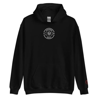 Organized Muscle Embroidered Unisex Hoodie - Black / S