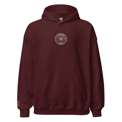 Organized Muscle Embroidered Unisex Hoodie - Maroon / S