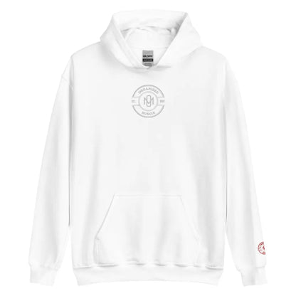 Organized Muscle Embroidered Unisex Hoodie - White / S