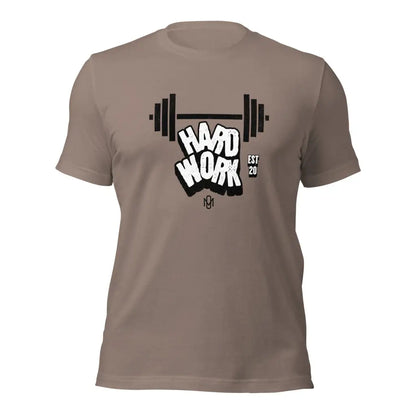 Organized Muscle hard Work Unisex T-Shirt - Pebble / XS