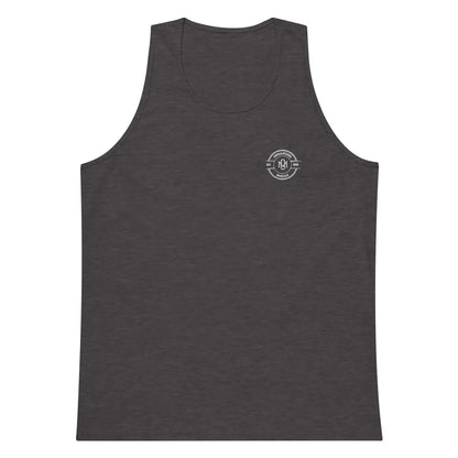 Organized Muscle Men’s Embroidered premium tank top - Charcoal Heather / S