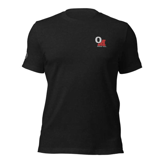 Organized Muscle Men’s Embroidered Unisex t - shirt - Black Heather / XS