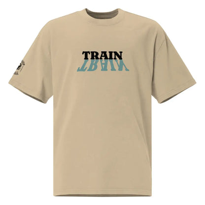 Organized Muscle Train Oversized faded t - shirt - Faded Khaki / S