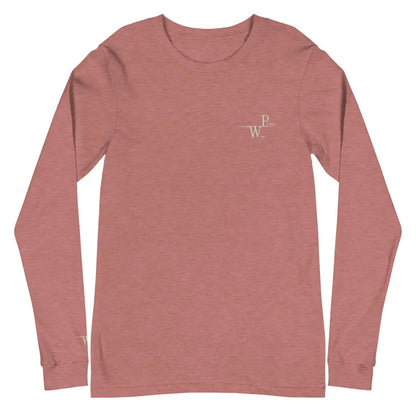 Women’s Performance Embroidered Unisex Long Sleeve Tee - Heather Mauve / XS