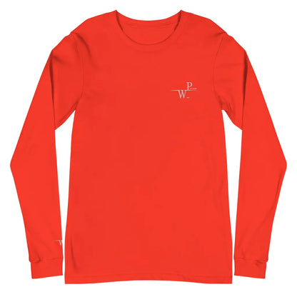 Women’s Performance Embroidered Unisex Long Sleeve Tee - Poppy / XS