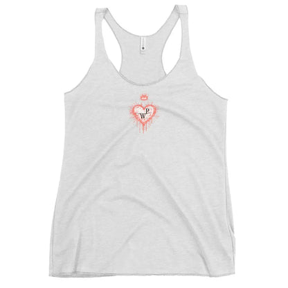 Women’s Performance Heart Racerback Tank - Heather White / XS