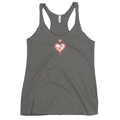 Women’s Performance Heart Racerback Tank - Premium Heather / XS